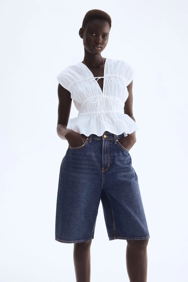 H&M Drawstring poplin blouse